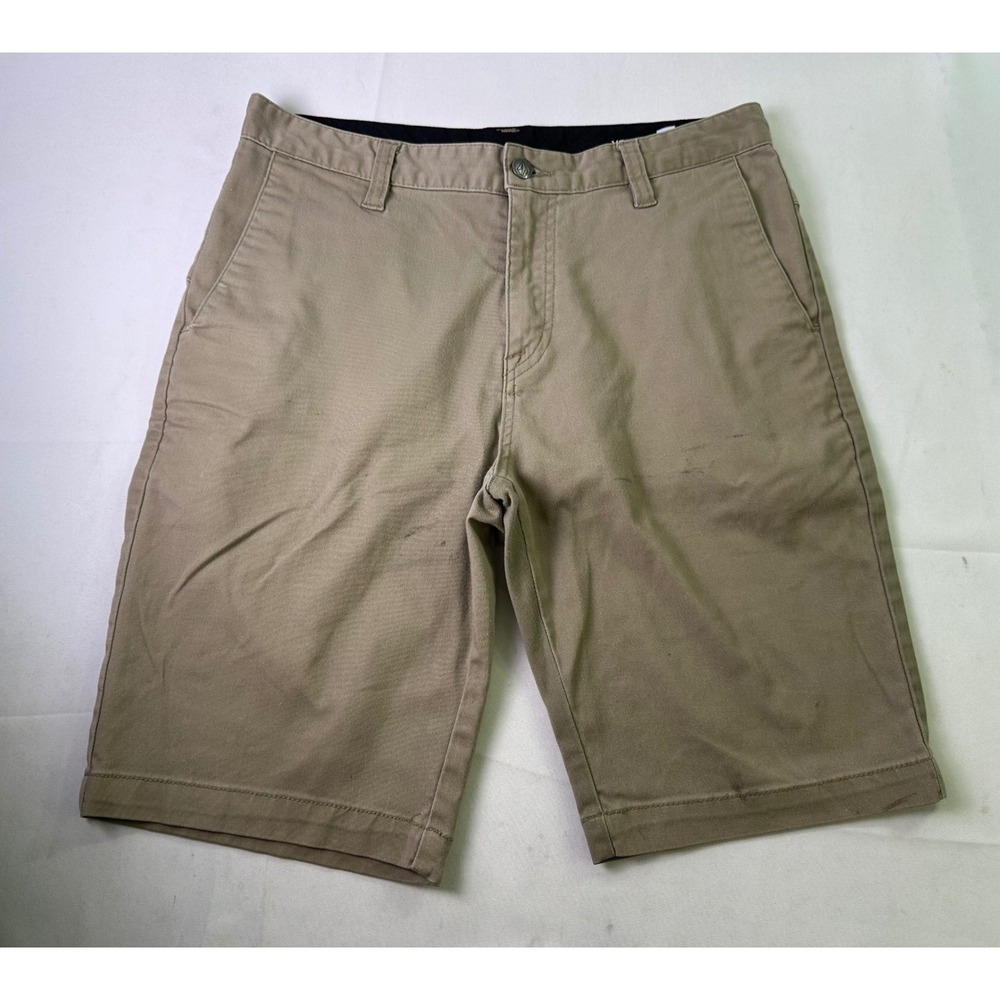 Volcom Frickin Modern Stretch Chino Shorts Khaki Tan Skate Walk Casual Men's 32